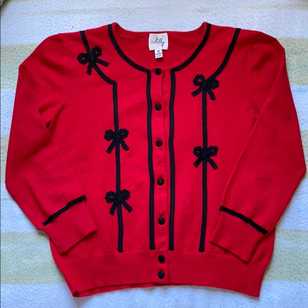 Milly Minis Red Cardigan Girl size 10